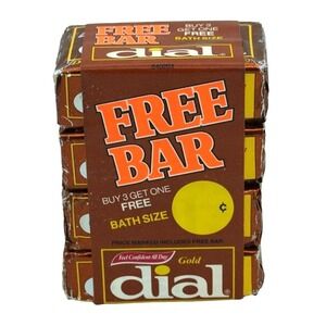 Vintage Dial Gold Bar Soap‎ 4 Pack 5oz Bath Size Bars Gold Antibacterial